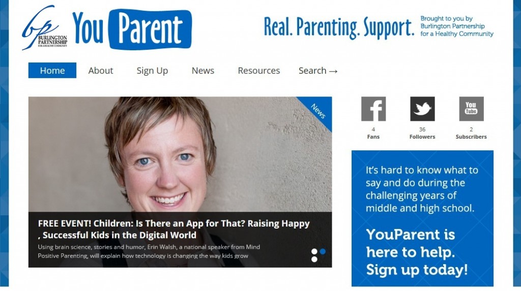 YouParent Website Home Page